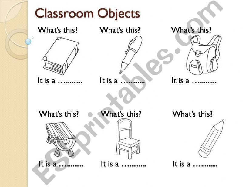 Classroom Objects powerpoint