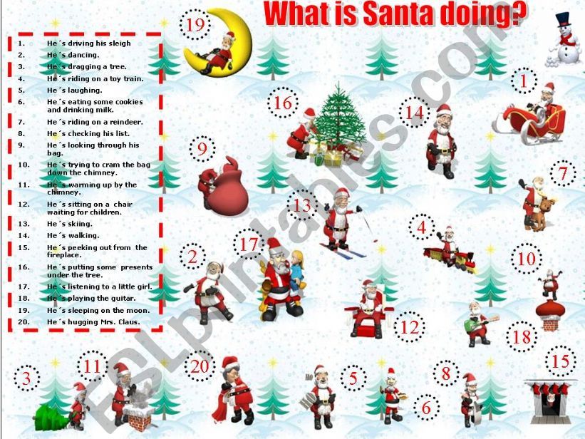 What is Santa doing? powerpoint