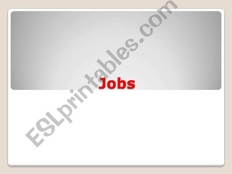 Jobs (part 1) powerpoint