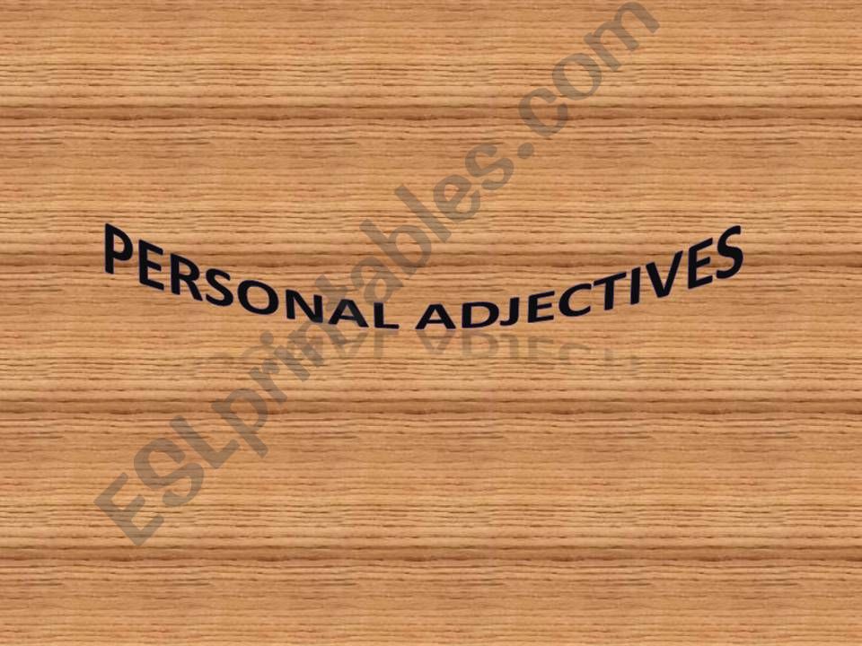 personel adjectives powerpoint