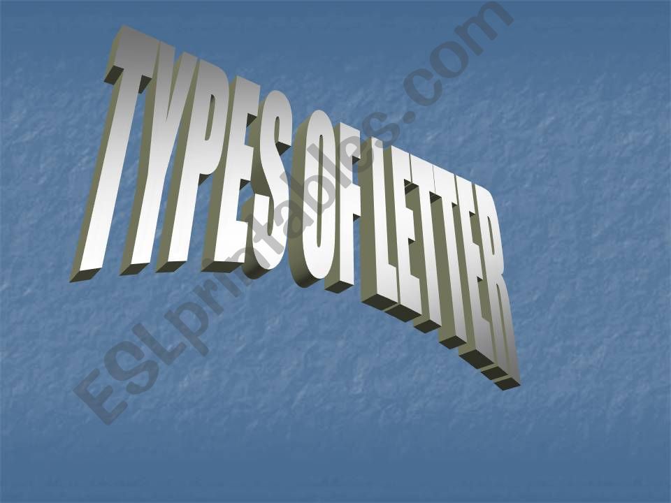 types of letters powerpoint