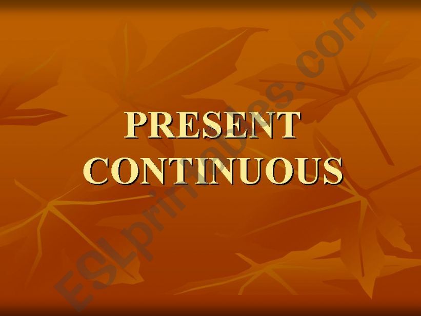 Present Continuous powerpoint