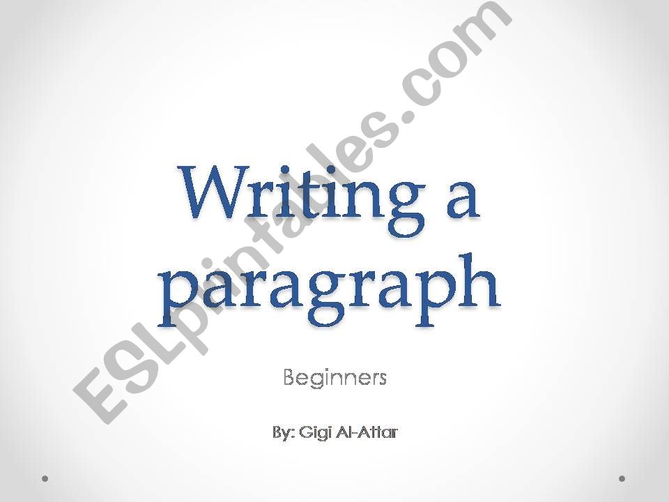 Writing a paragraph powerpoint
