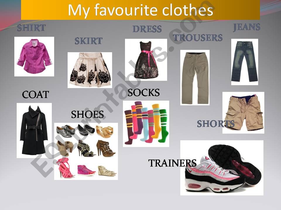 My favourite clothes powerpoint