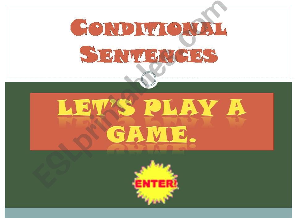 Game: Conditional Sentences powerpoint