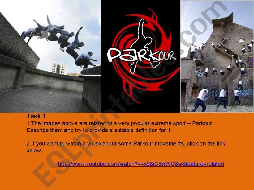 Extreme sports -Parkour powerpoint
