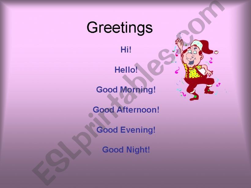 Greetings and farewells powerpoint