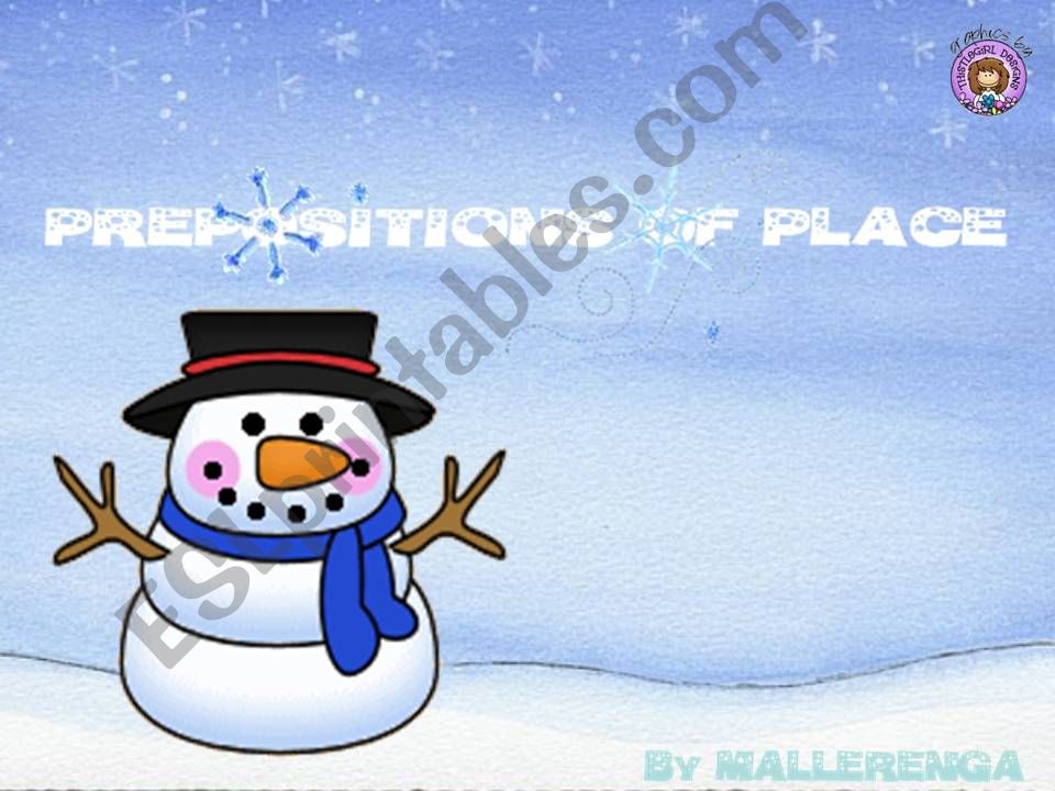 Prepositions in winter powerpoint