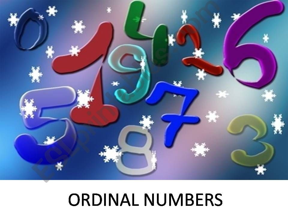 Ordinal Numbers powerpoint