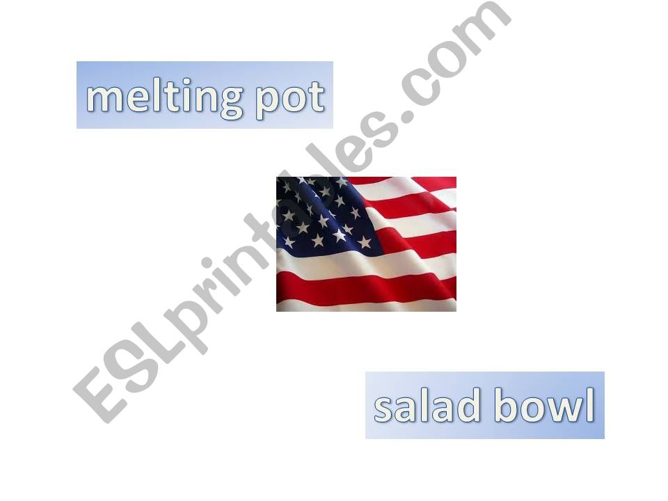 Multicultural world - USA , Melting pot or salad bowl