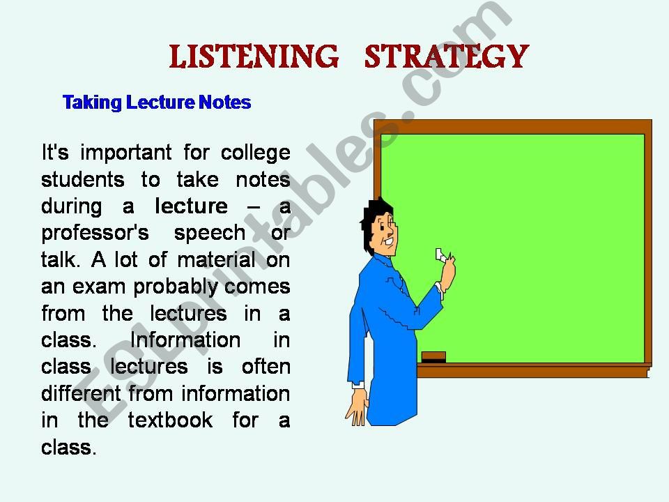 Taking Lecture Notes powerpoint