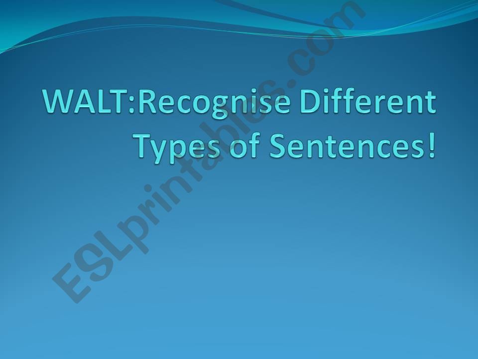 Recognising different types of sentences