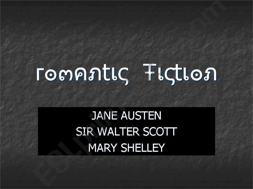 romantic fiction powerpoint