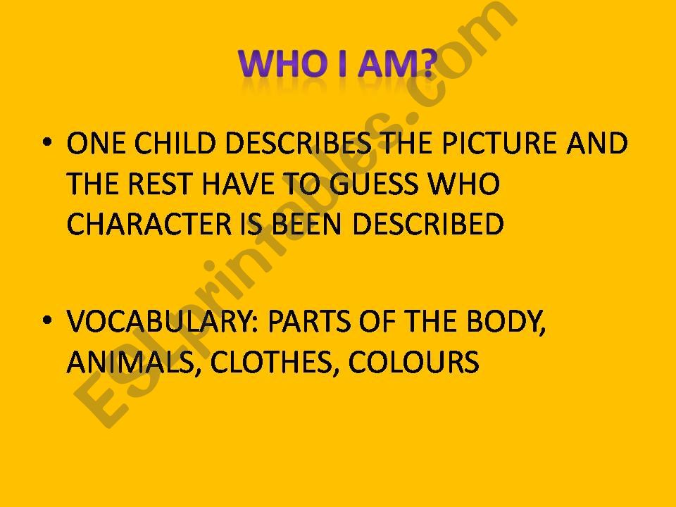 WHO I AM? powerpoint