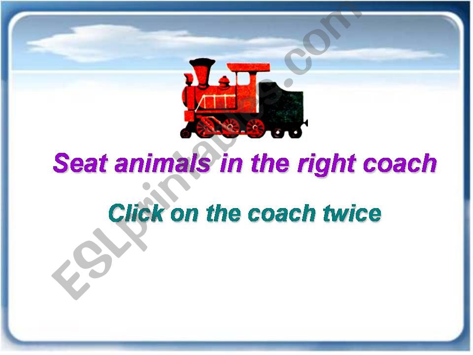 Seat the animals powerpoint