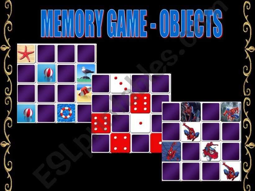 MEMORY GAME - OBJECTS powerpoint