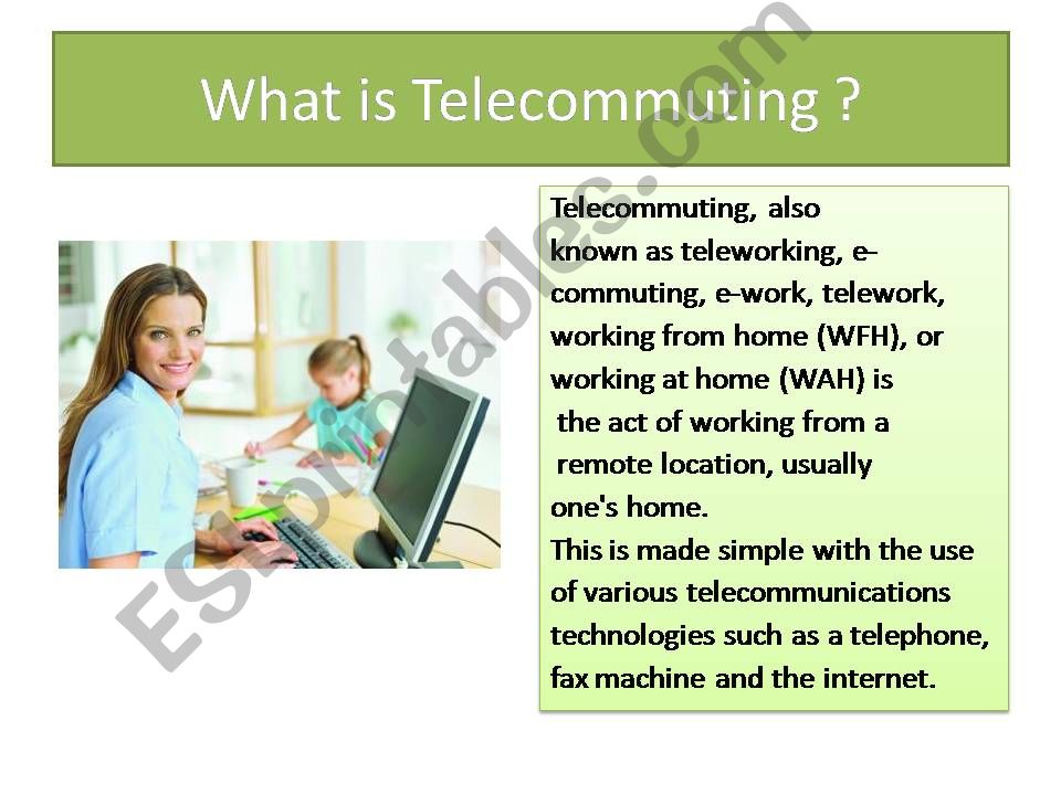 WHAT IS TELECOMMUTING powerpoint