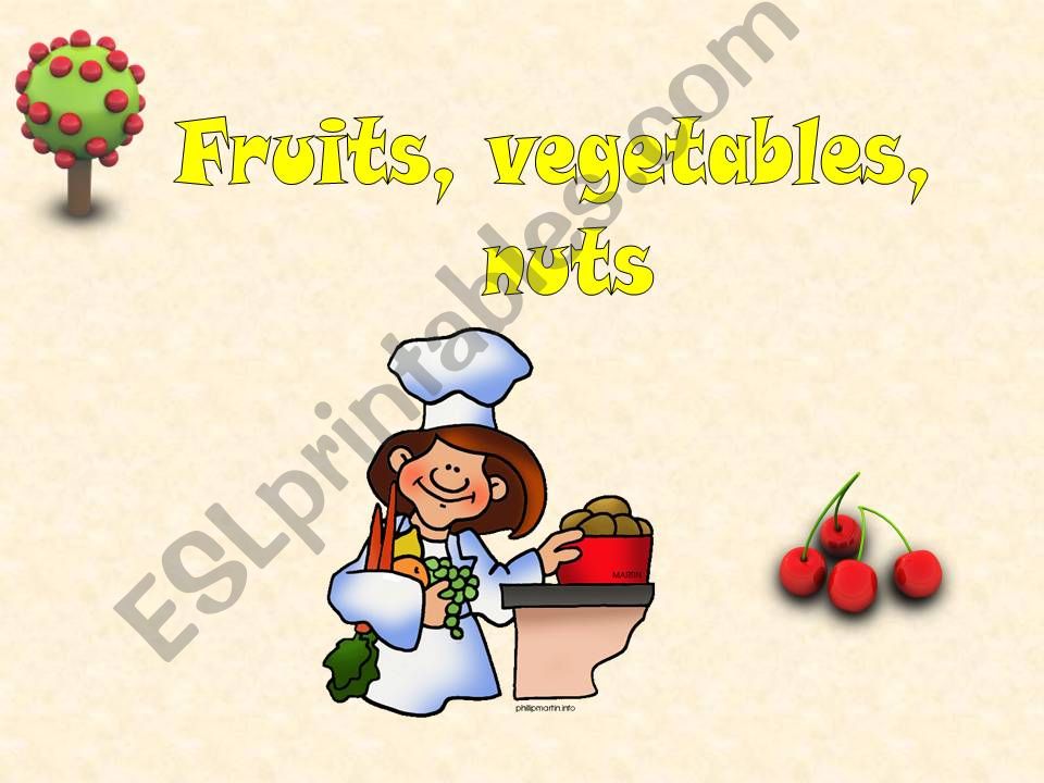 FRUITS, VEGETABLES, NUTS powerpoint