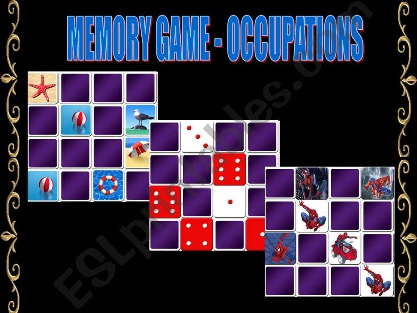 MEMORY GAME - OCCUPATIONS powerpoint