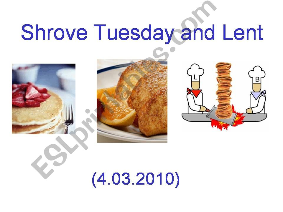 ESL - English PowerPoints: SHROVE TUESDAY