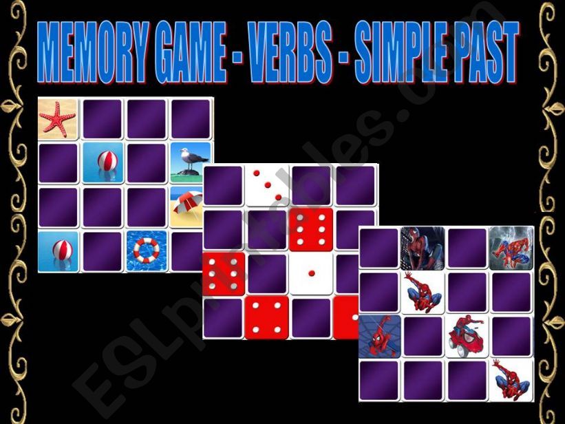 MEMORY GAME - SIMPLE PAST TENSE VERBS