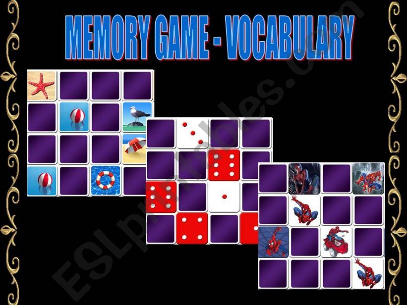 MEMORY GAME - VOCABULARY powerpoint