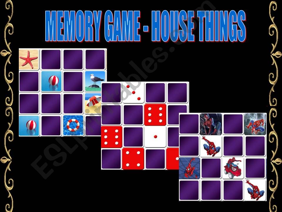 MEMORY GAME - HOUSE THINGS powerpoint