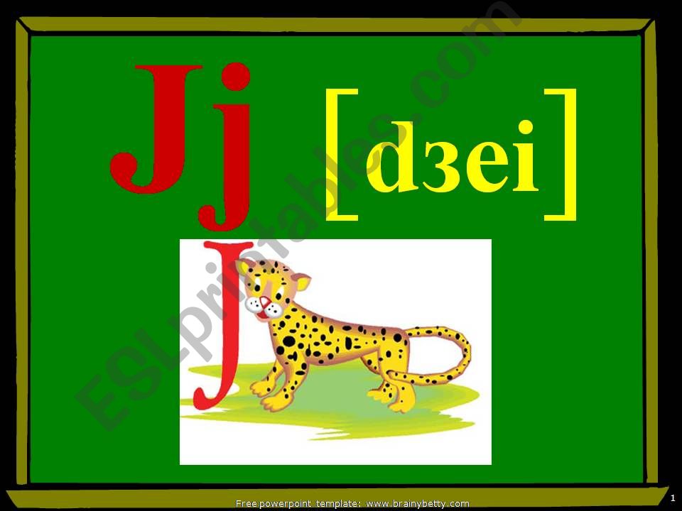 Letter Jj continue powerpoint