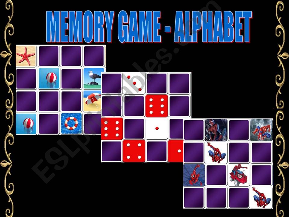 MEMORY GAME - ALPHABET powerpoint