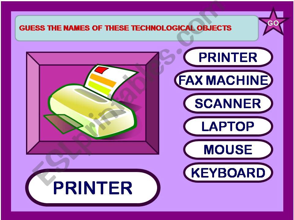 GUESS THE NAMES OF THESE TECHNOLOGICAL OBJECTS