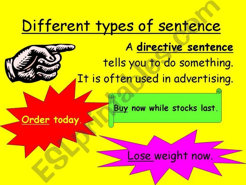 Different types of sentences powerpoint
