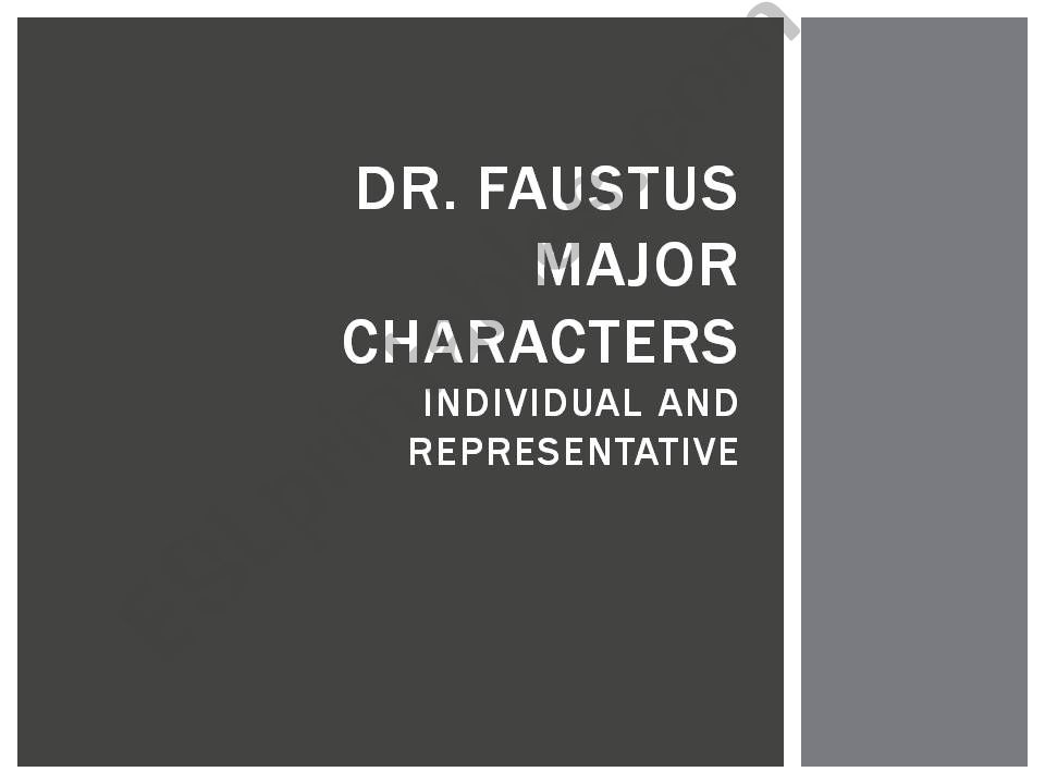 Dr. Faustus Major Characters powerpoint