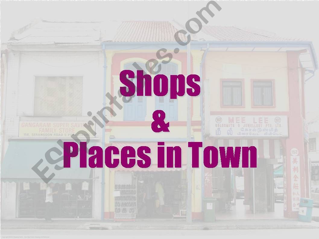 Shops and places in town powerpoint