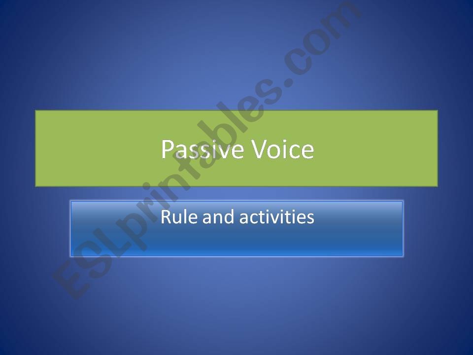 passive voice powerpoint