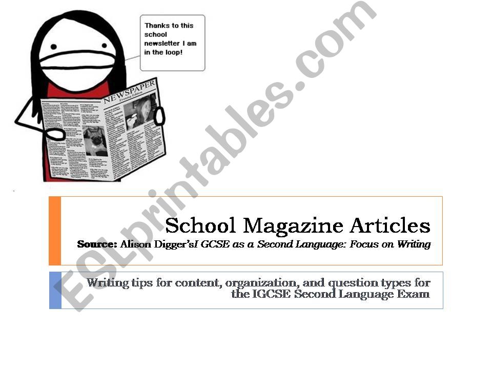 Writing School Magazine Articles