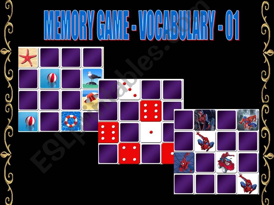 MEMORY GAME - VOCABULARY - 1 powerpoint