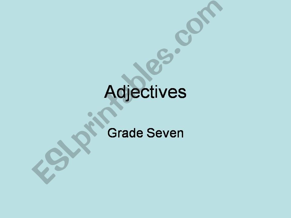 Adjective powerpoint