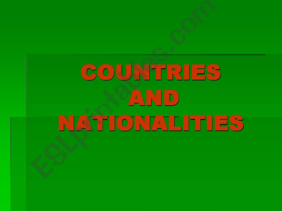 countries and nationalities powerpoint