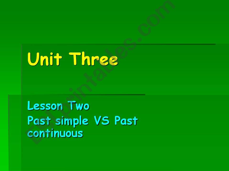 Past Simple Vs Past continuous