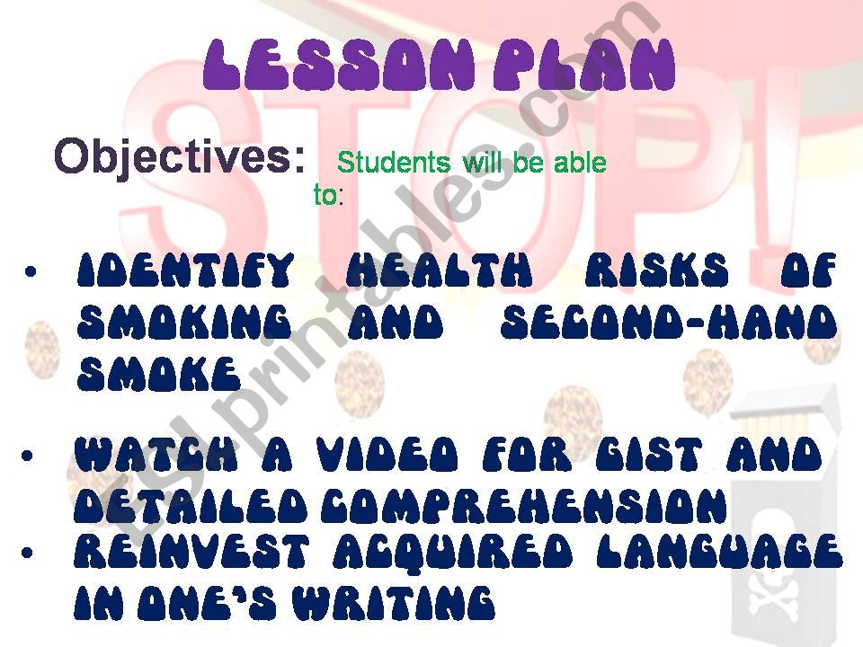 smoking lesson plan powerpoint