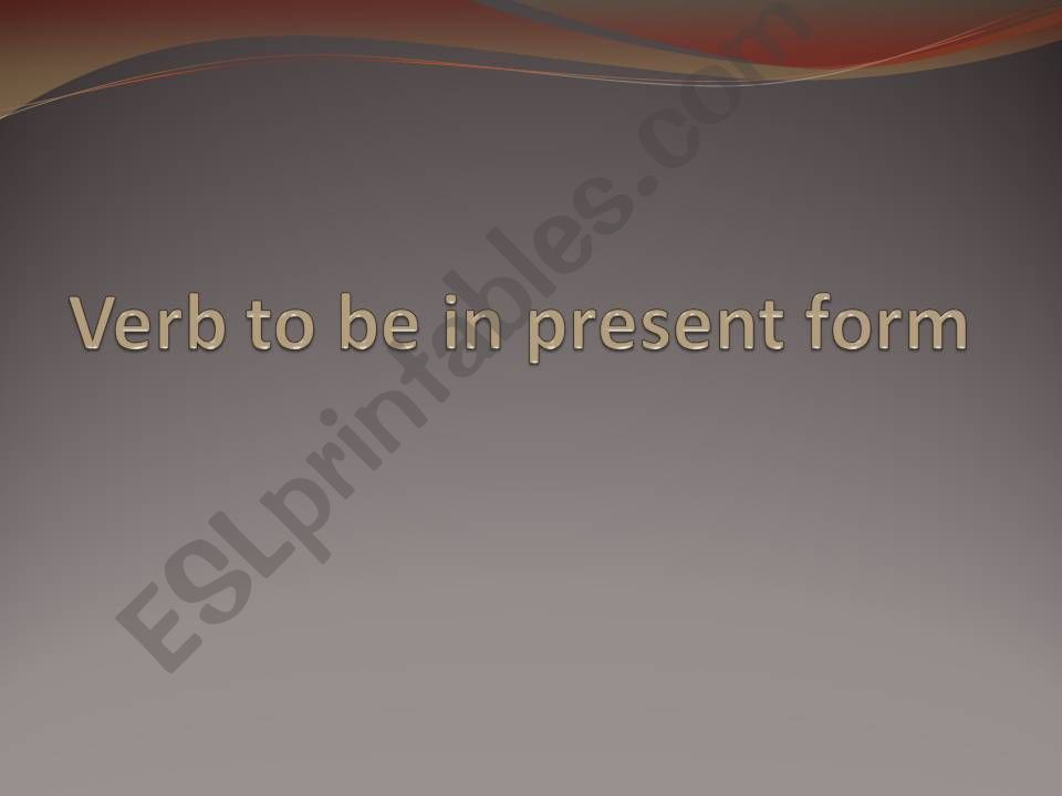 verb to be powerpoint