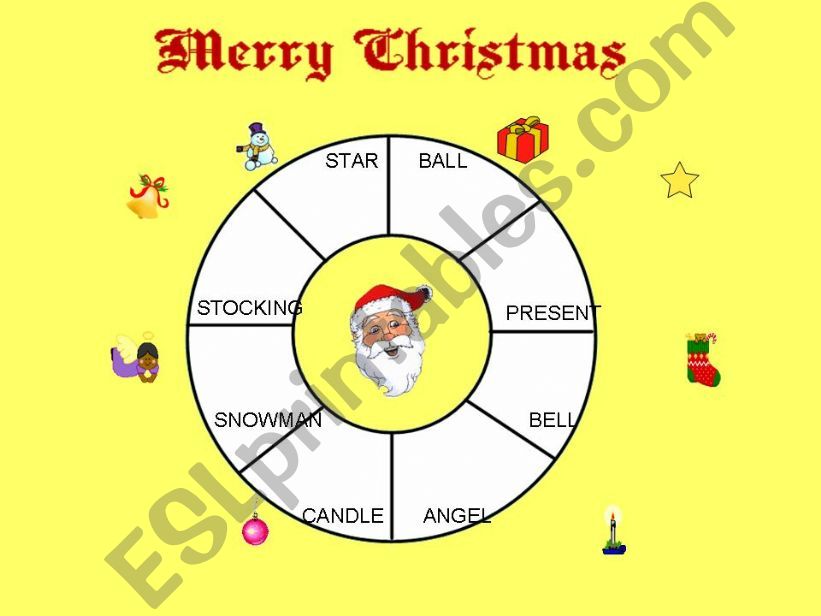 Christmas; Match words and pictures (Animation)