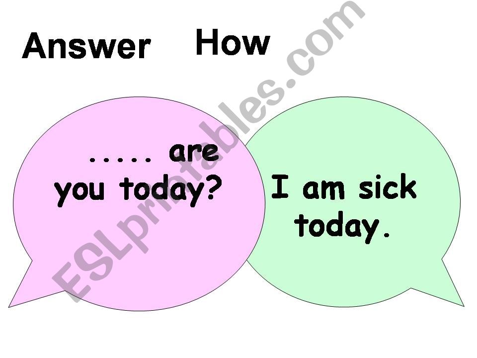 Add the question word to a simple Q and A , each in a speech bubble