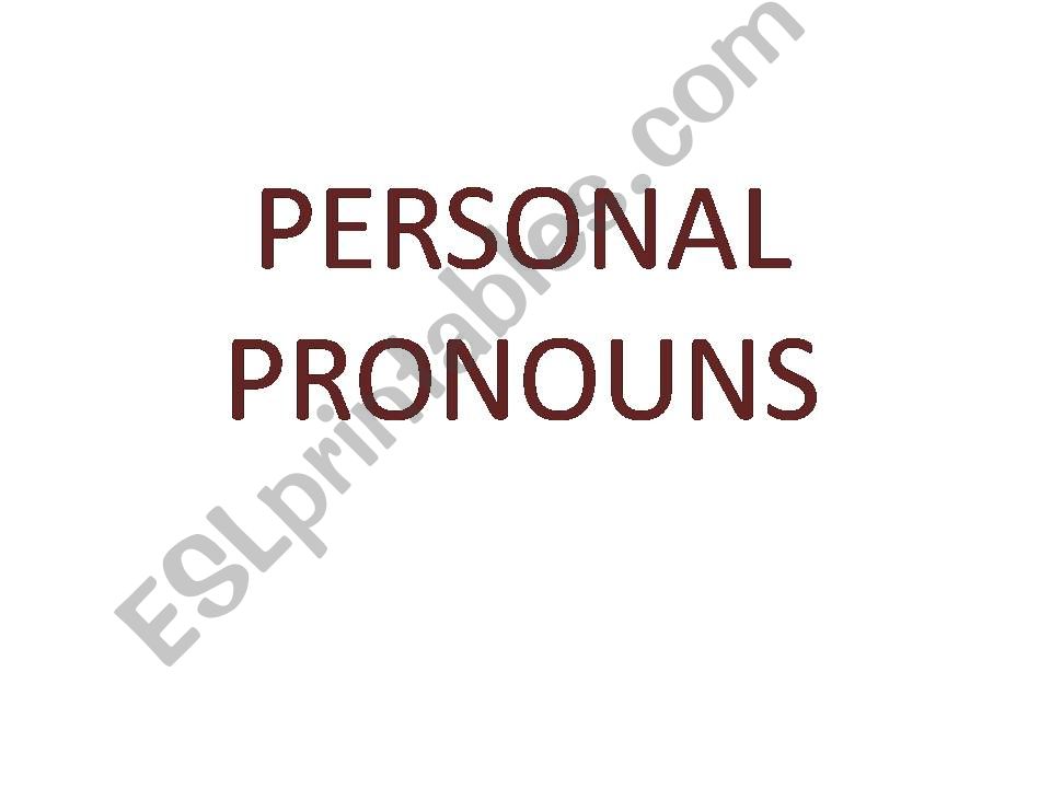 Personal pronouns powerpoint