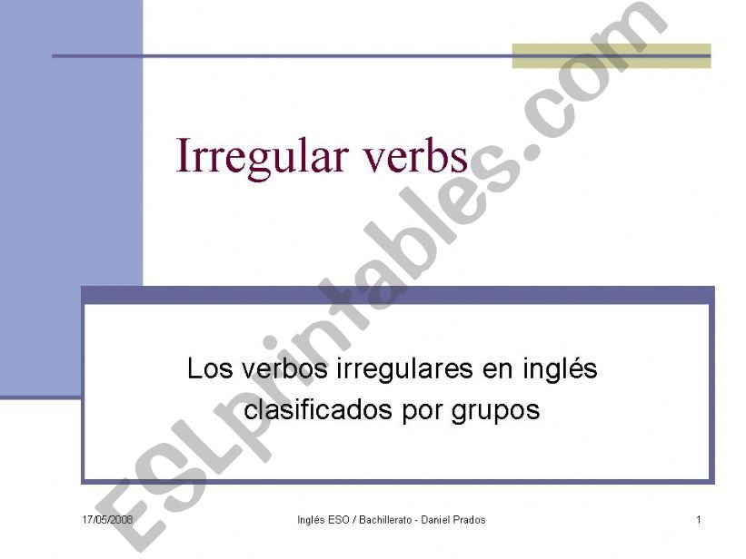 Irregular verbs powerpoint