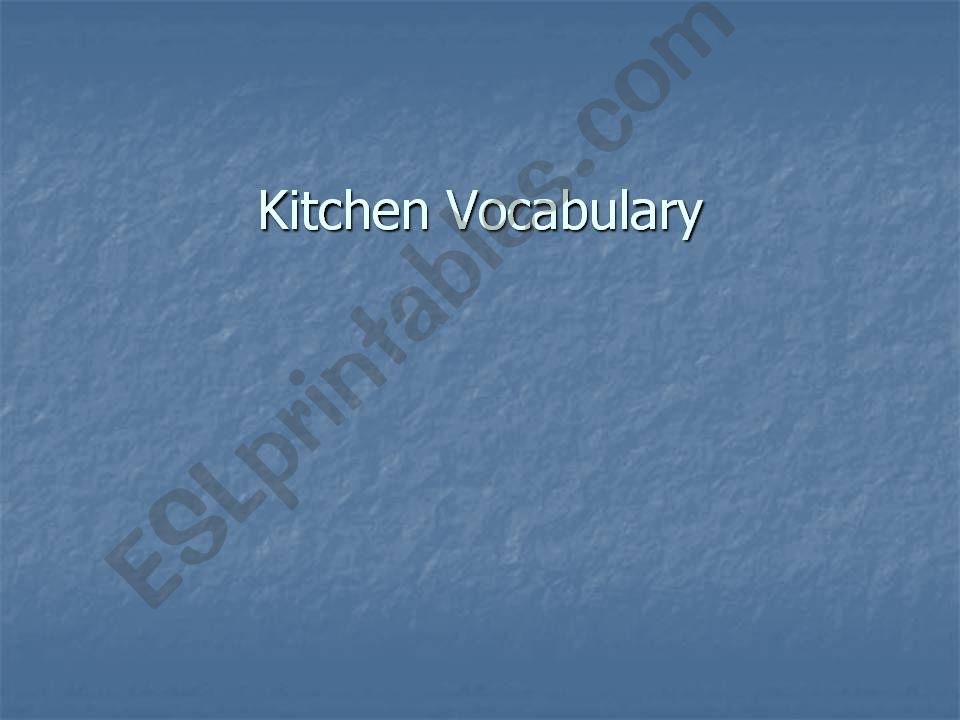 kitchen vocabulary powerpoint