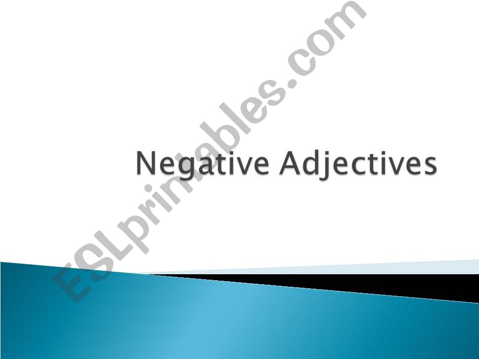 Negative Adjectives powerpoint