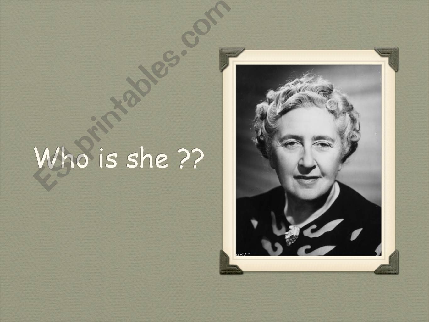 Agatha Christie : her life powerpoint