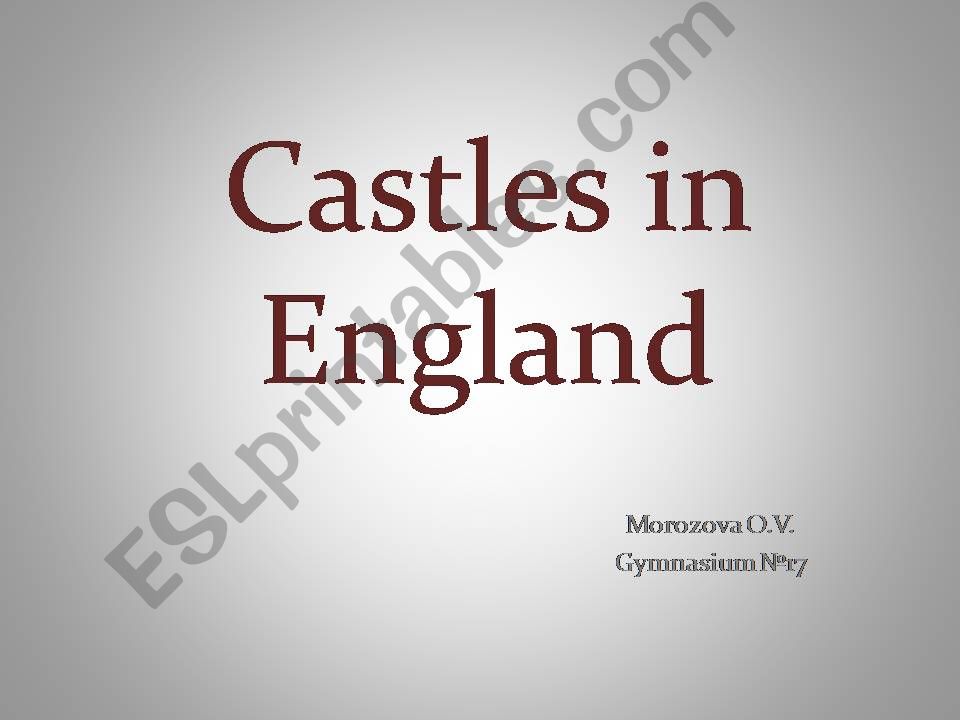 Castles in England powerpoint