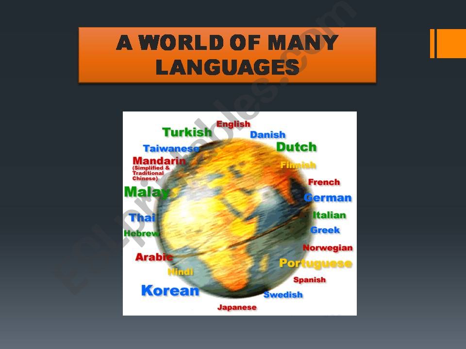 A WORLD OF MANY LANGUAGES powerpoint